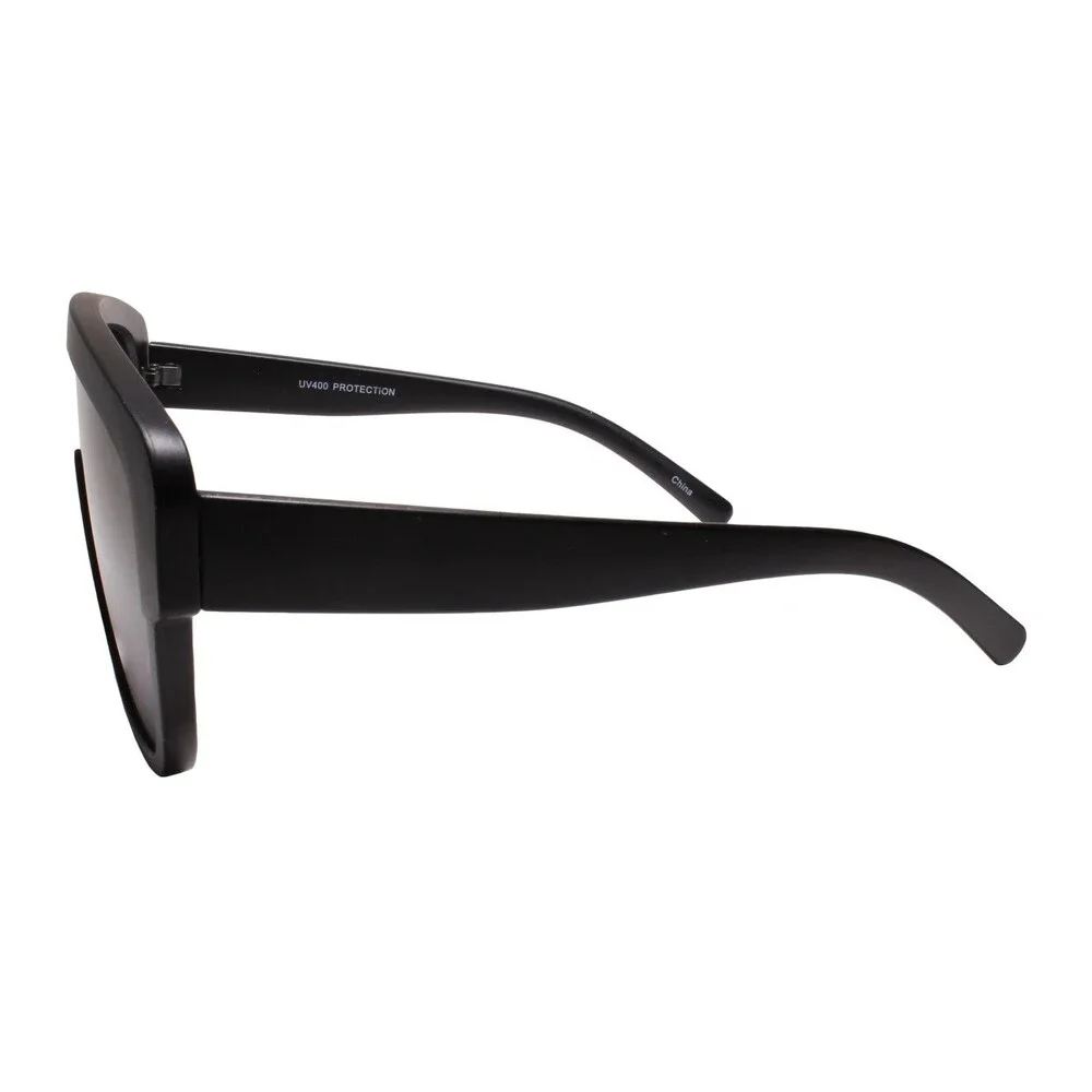 Mens Womens Designer European Fashion Square Aviation Matte Black Sunglasses